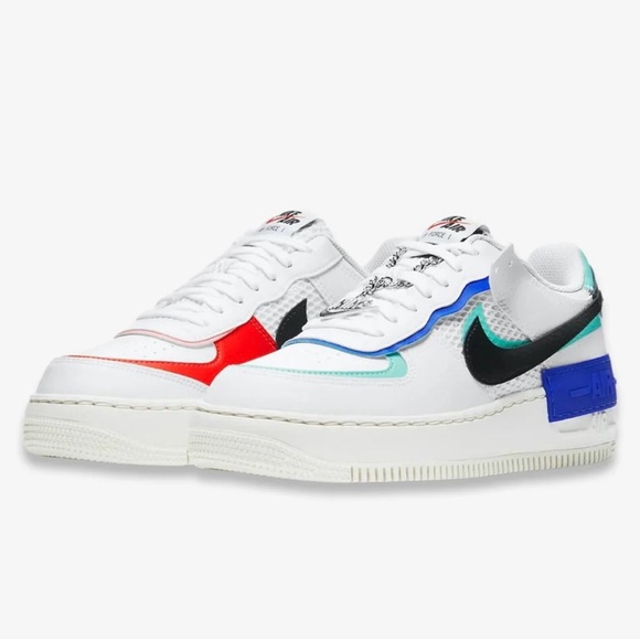 Nike Air Force 1 Low Shadow White Blue Black (Women's) - Picture 2 of 10